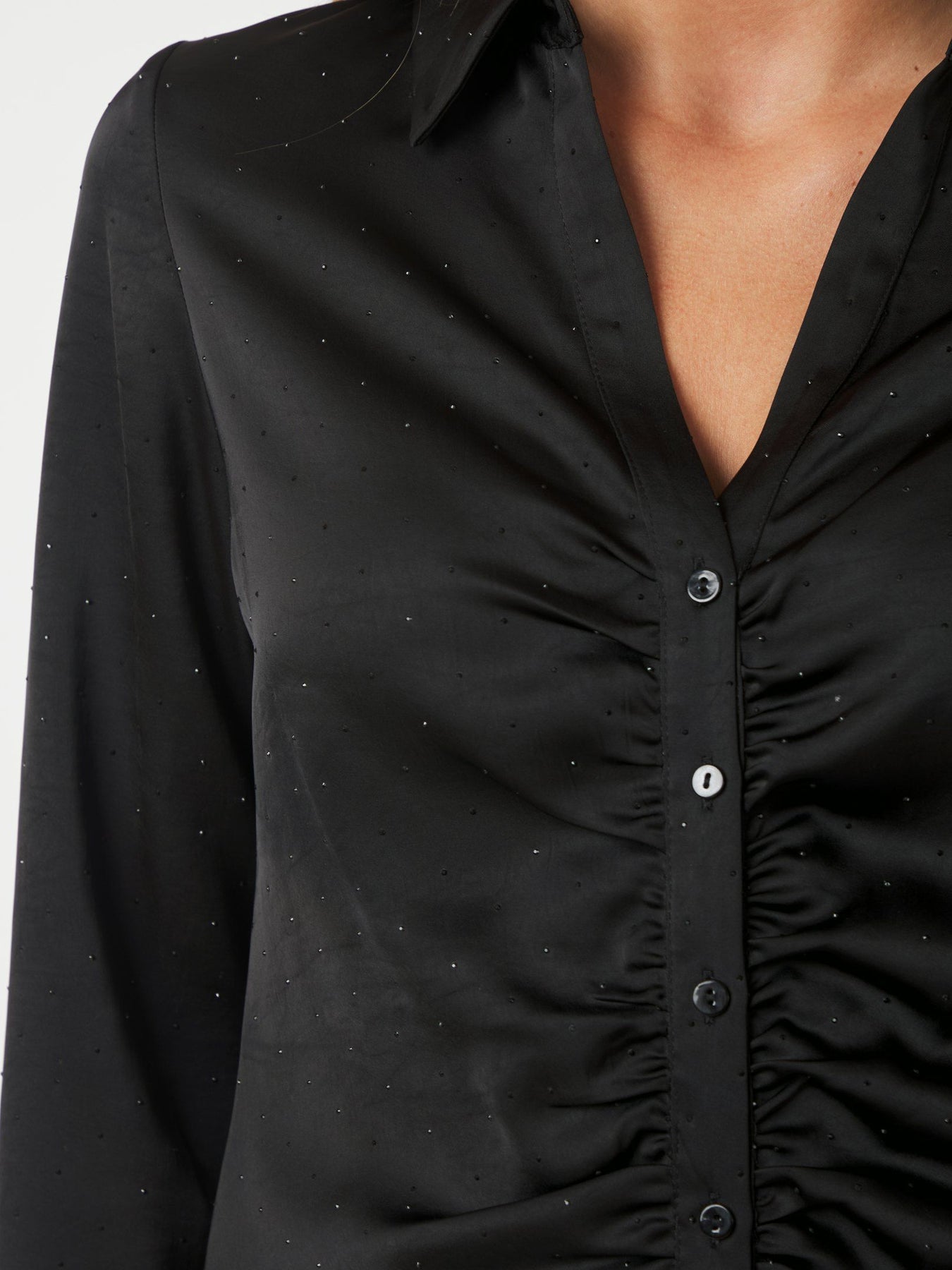 Christy Heavy Sateen Bedaz Shirt - Svart