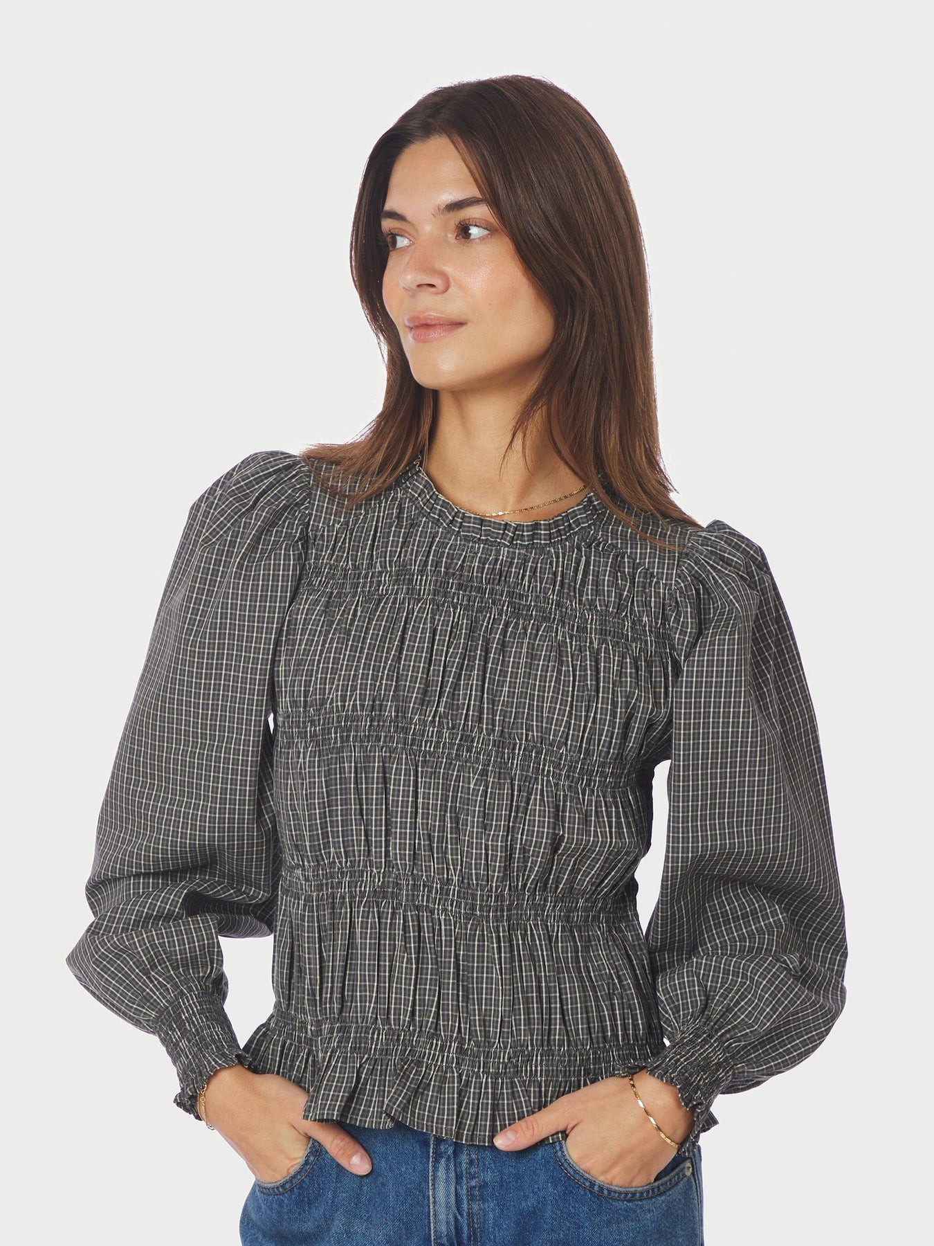 Marcia Check Blus - Antracit