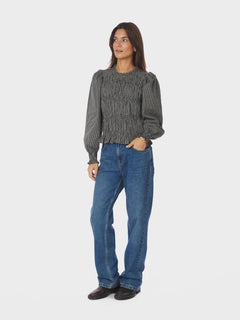 Marcia Check Blouse - Antracit