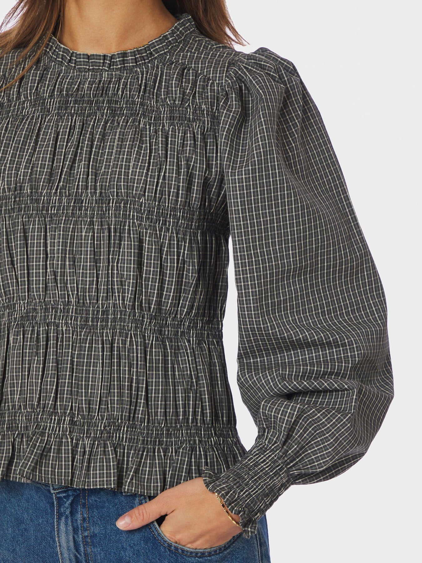 Marcia Check Blus - Antracit