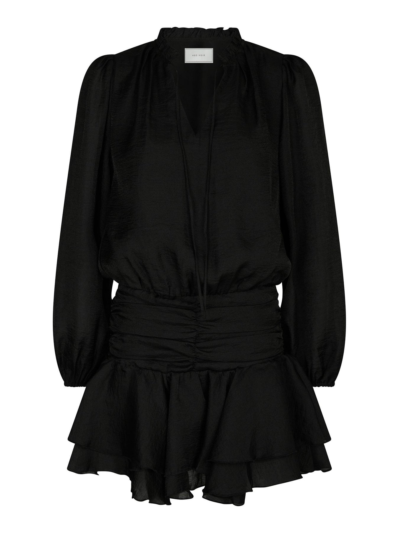 Bari Chiffon Klänning - Svart