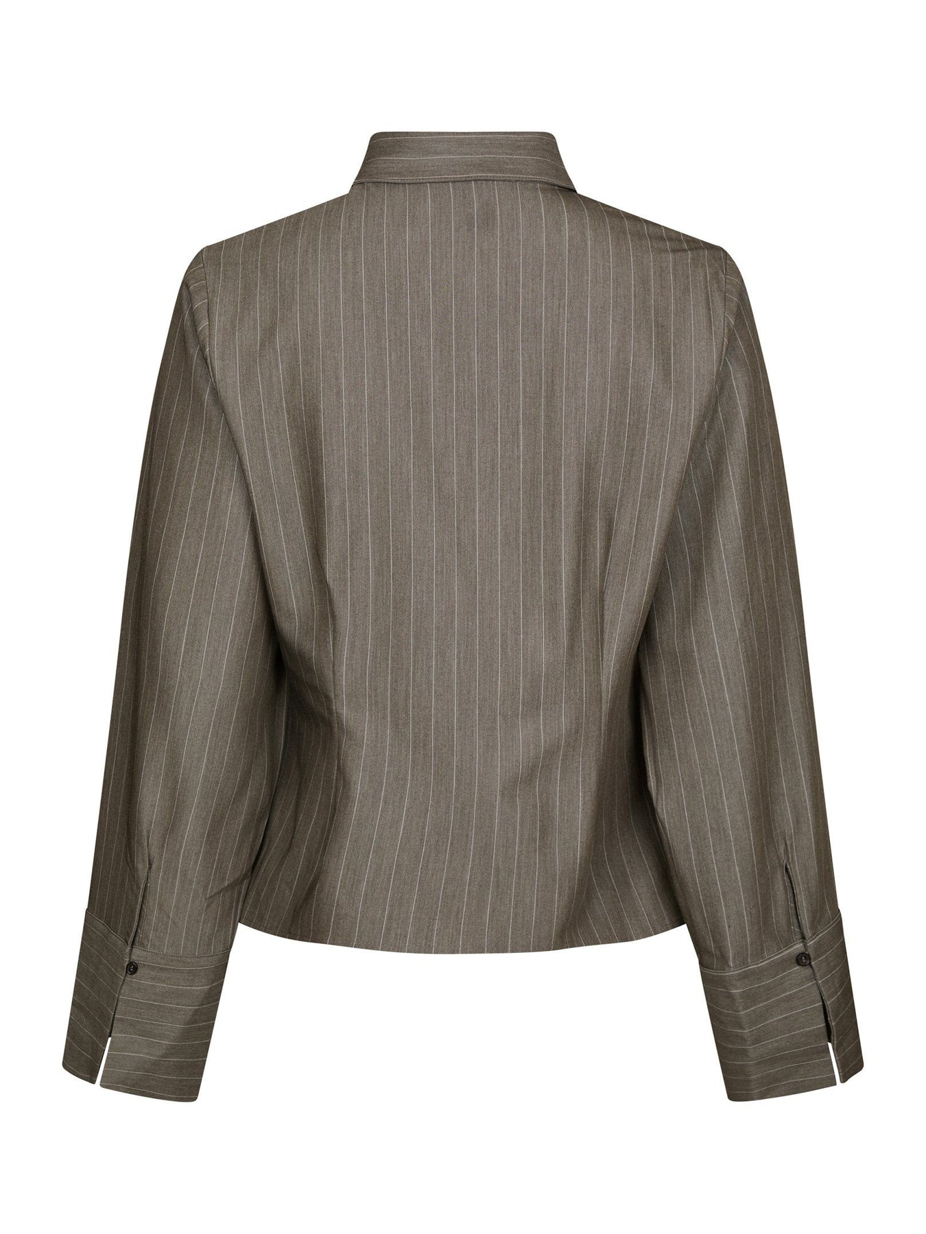 Rosa Pinstripe Melange Shirt - Dusty Brown