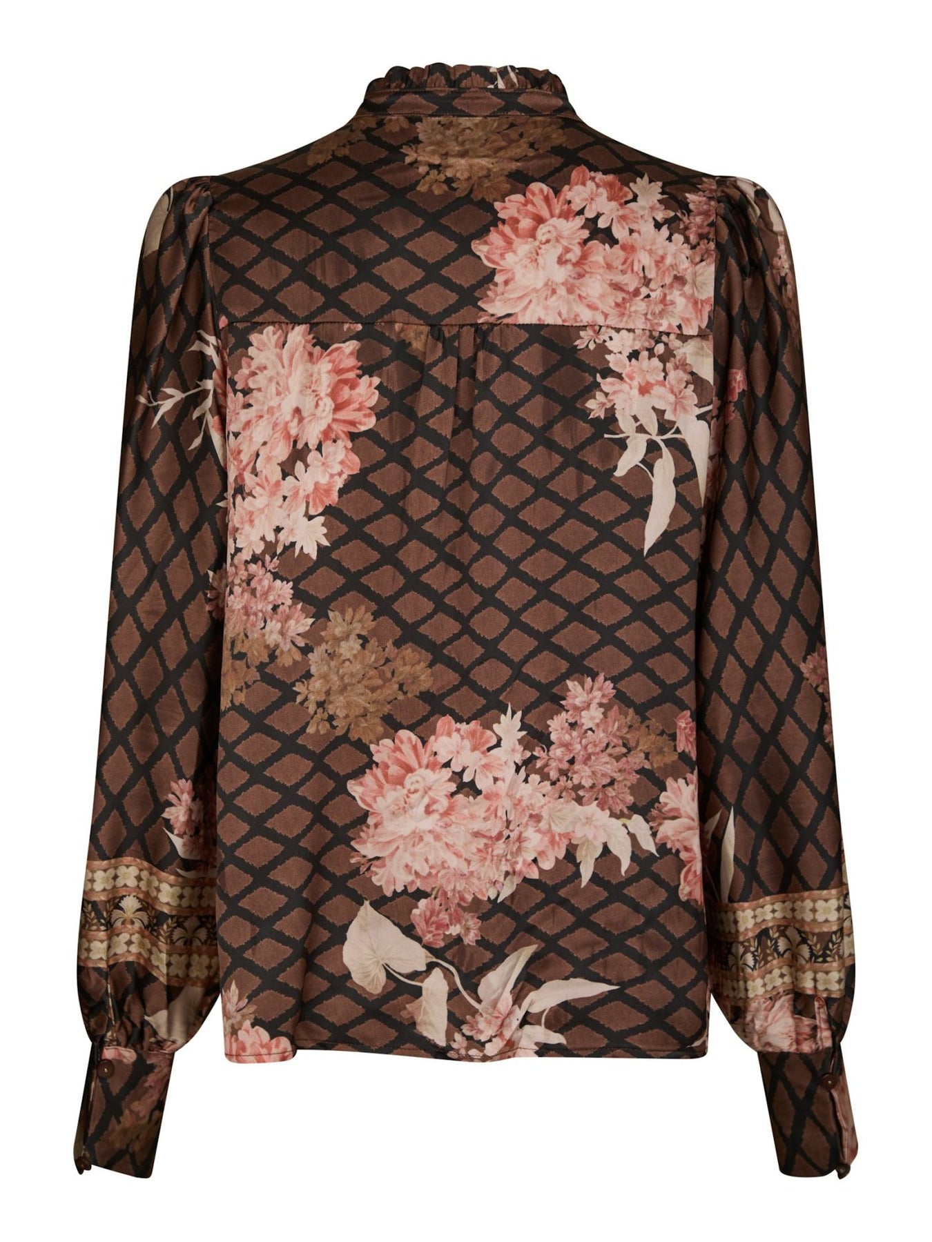 Massima Botanical Border Blus - Svart