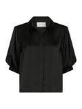 Etta Heavy Sateen Shirt - Svart