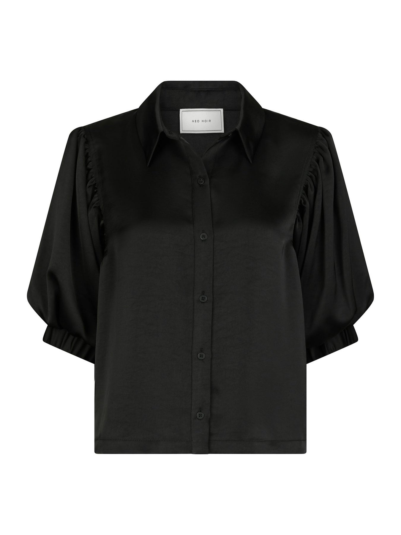 Etta Heavy Sateen Shirt - Svart