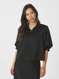 Etta Heavy Sateen Shirt - Svart
