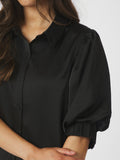 Etta Heavy Sateen Shirt - Svart