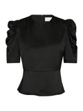 Benua Heavy Sateen Blouse - Svart