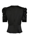 Benua Heavy Sateen Blouse - Svart