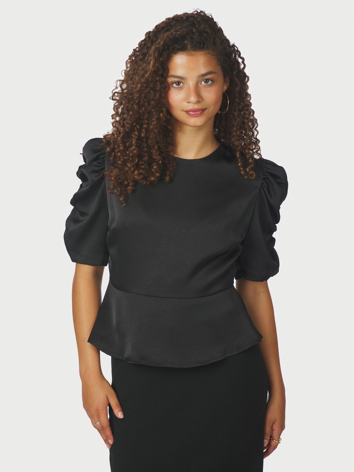 Benua Heavy Sateen Blouse - Svart