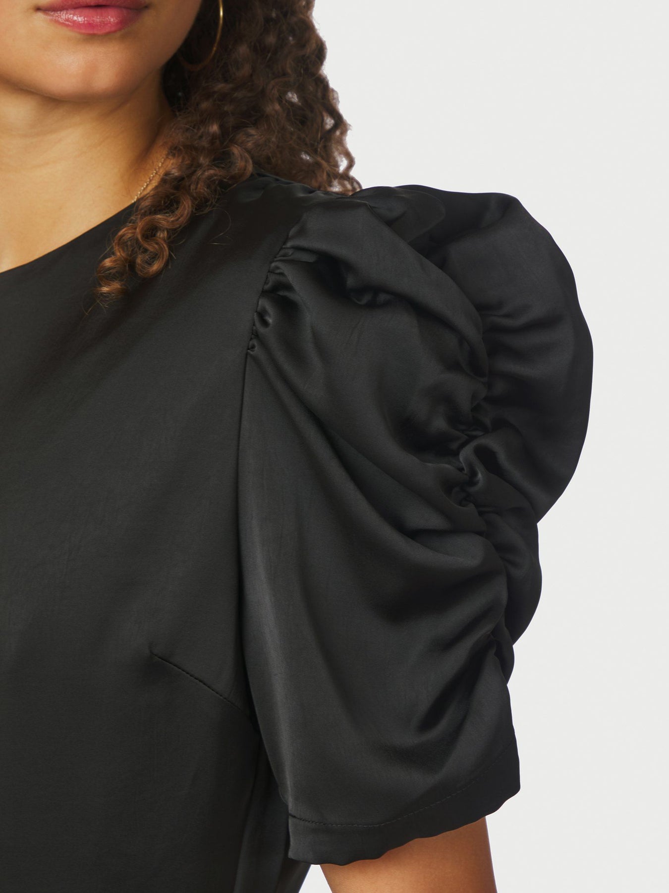 Benua Heavy Sateen Blouse - Svart