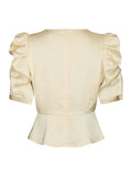 Benua Heavy Sateen Blouse - Ljusgul