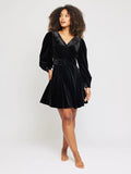 Hadley Velour Dress - Black