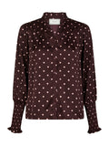 Camisa Dot Blouse - Burgundy