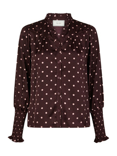 Camisa Dot Blouse - Burgundy