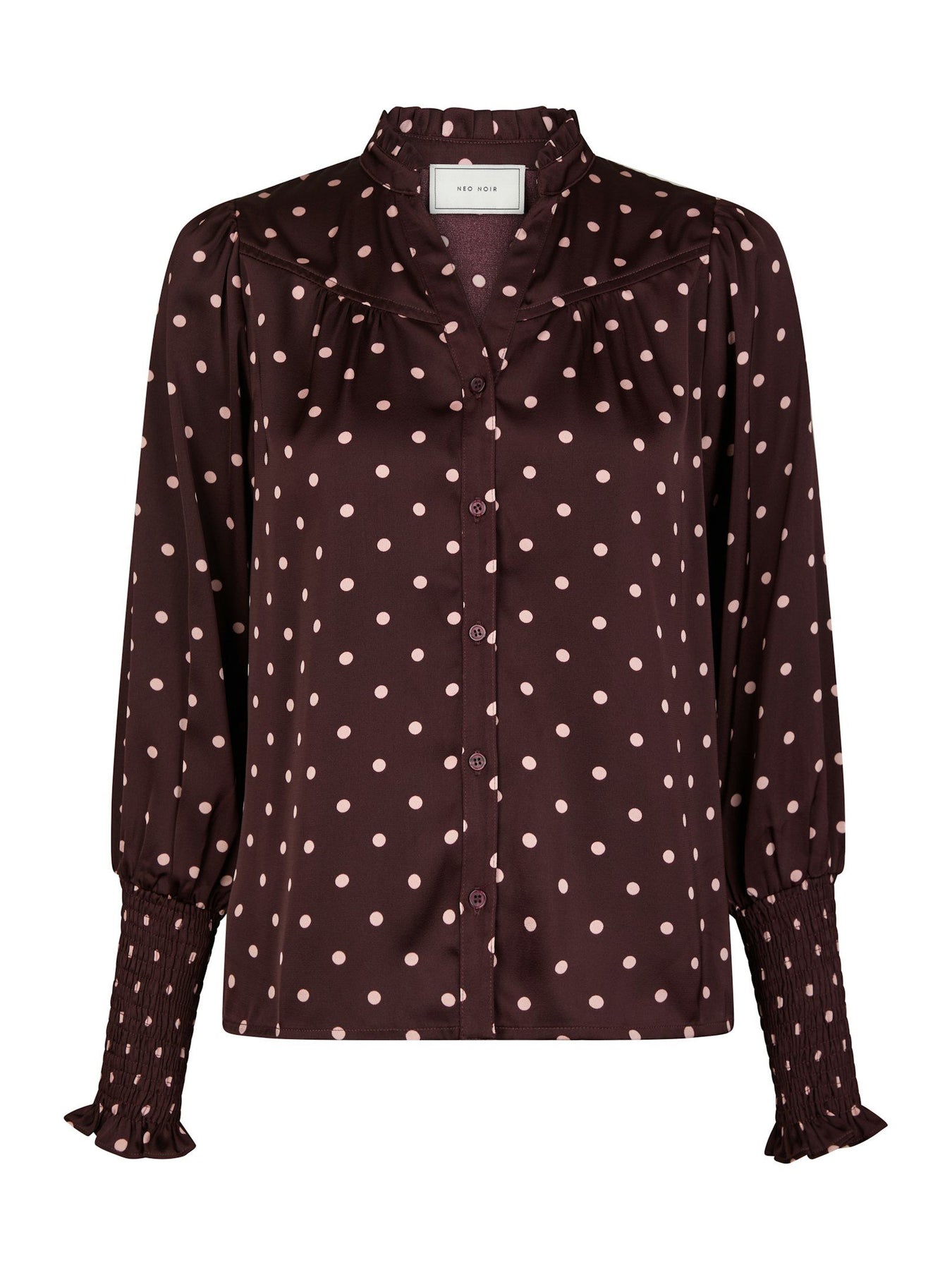Camisa Dot Blouse - Burgundy