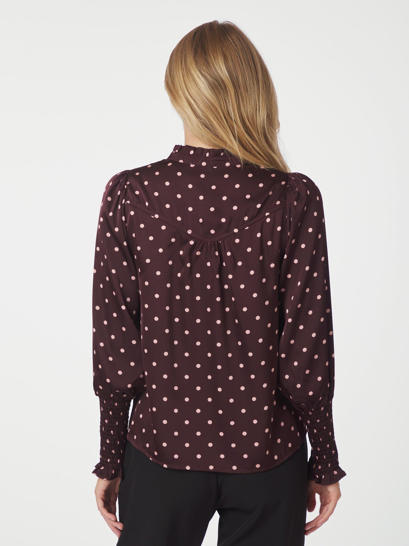 Camisa Dot Blouse - Burgundy