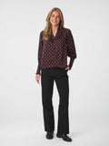 Camisa Dot Blouse - Burgundy