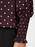 Camisa Dot Blouse - Burgundy