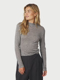 Teddu Fine Rib Blus - Antracit Melange