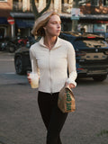 Nolana Zip Blouse - Ivory