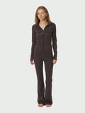 Nolana Zip Blouse - Chokladbrun