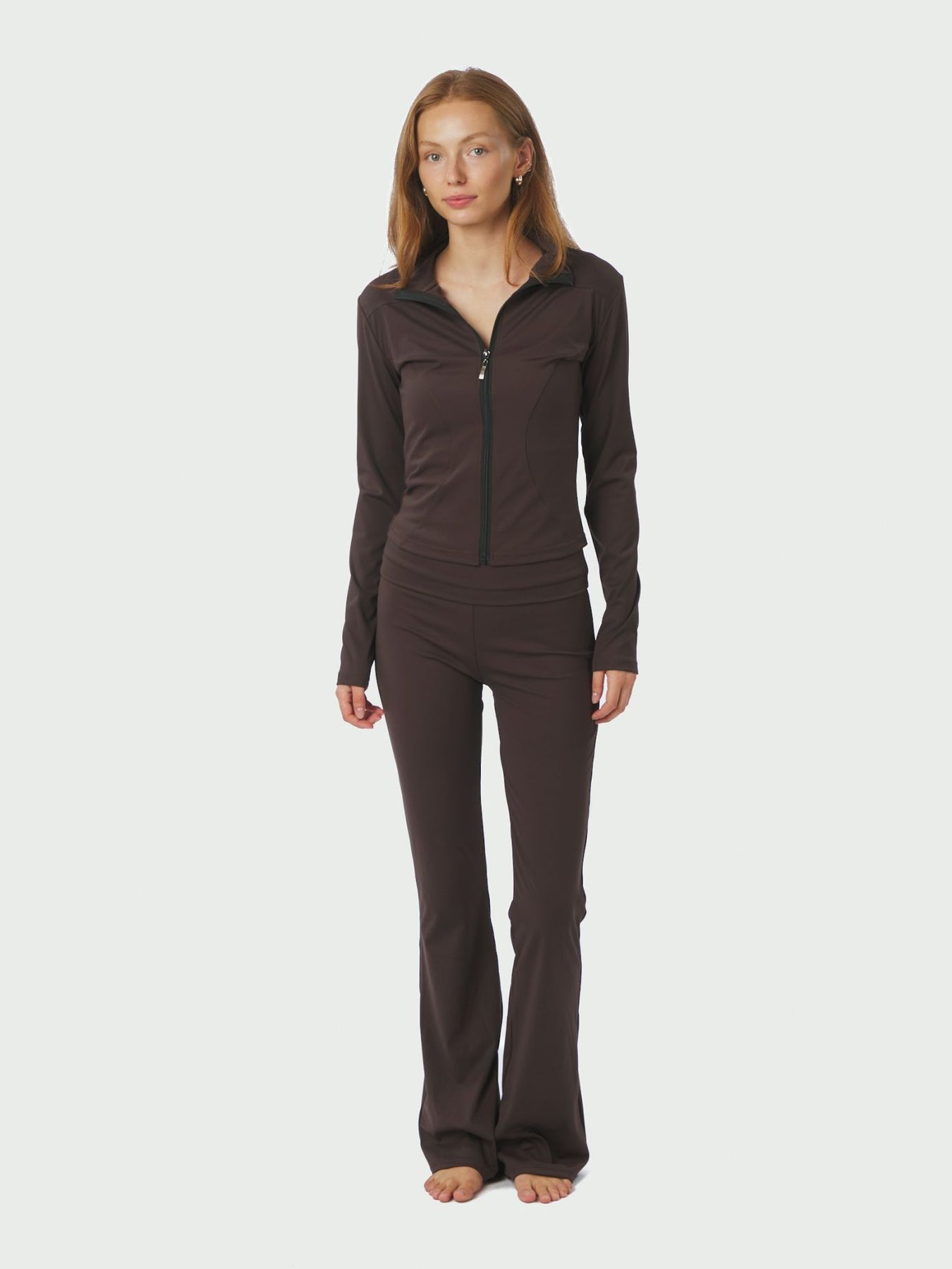 Nolana Zip Blouse - Chokladbrun
