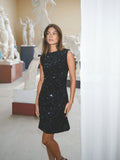 Fanya Velvet Sequins Klänning - Svart
