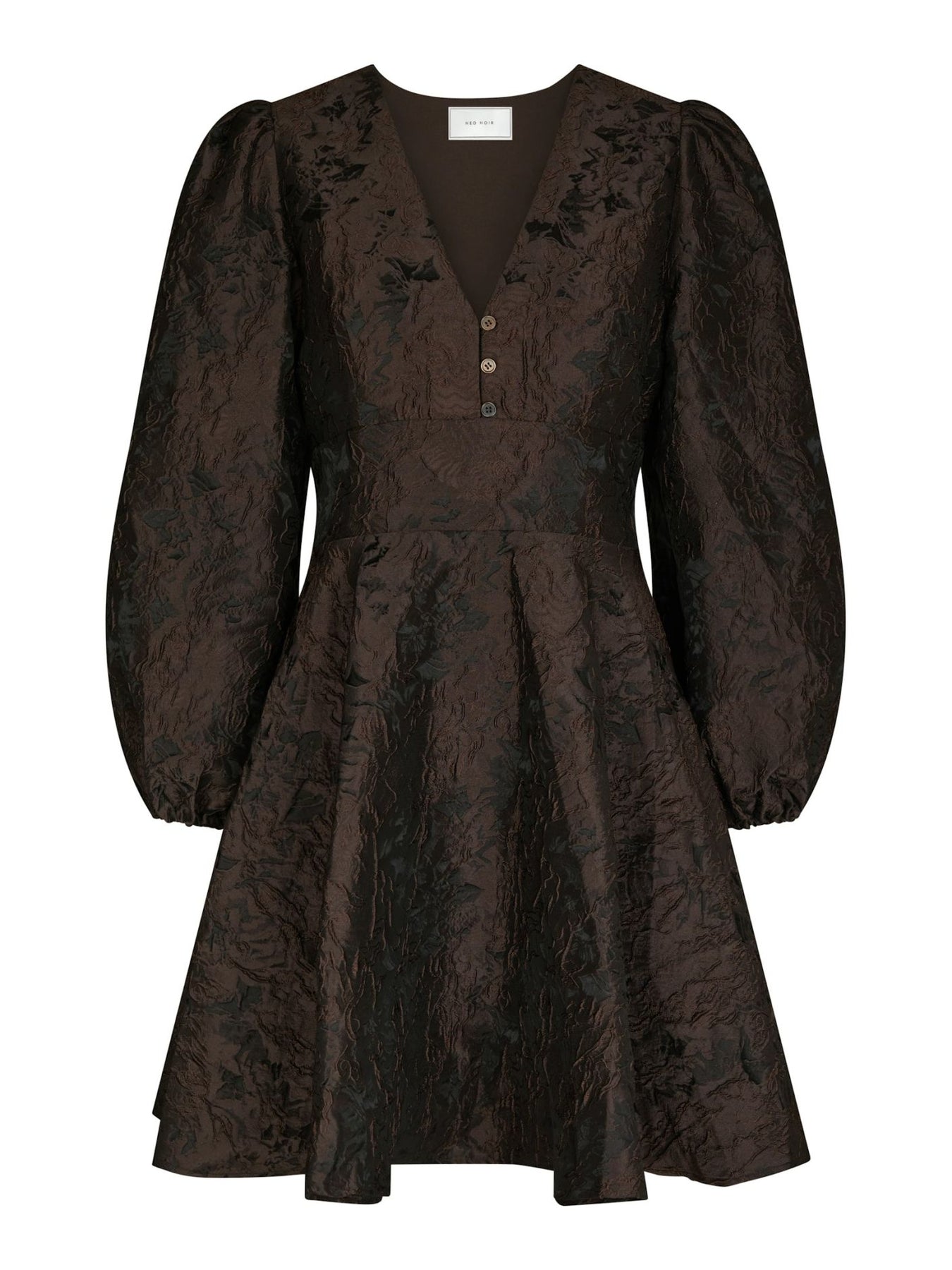 Milly Brocade Dress - Mörkbrun