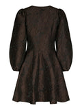 Milly Brocade Dress - Mörkbrun