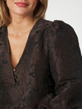 Milly Brocade Dress - Mörkbrun