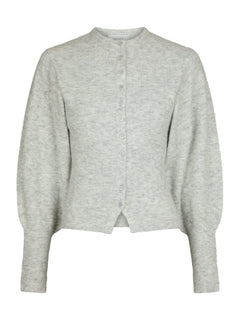 Briano Soft Knit Cardigan - Light Grey Melange