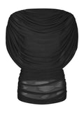 Cottuna Drapy Mesh Top - Black