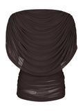 Cottuna Drapy Mesh Top - Brun