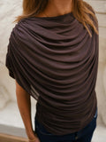Cottuna Drapy Mesh Top - Brun