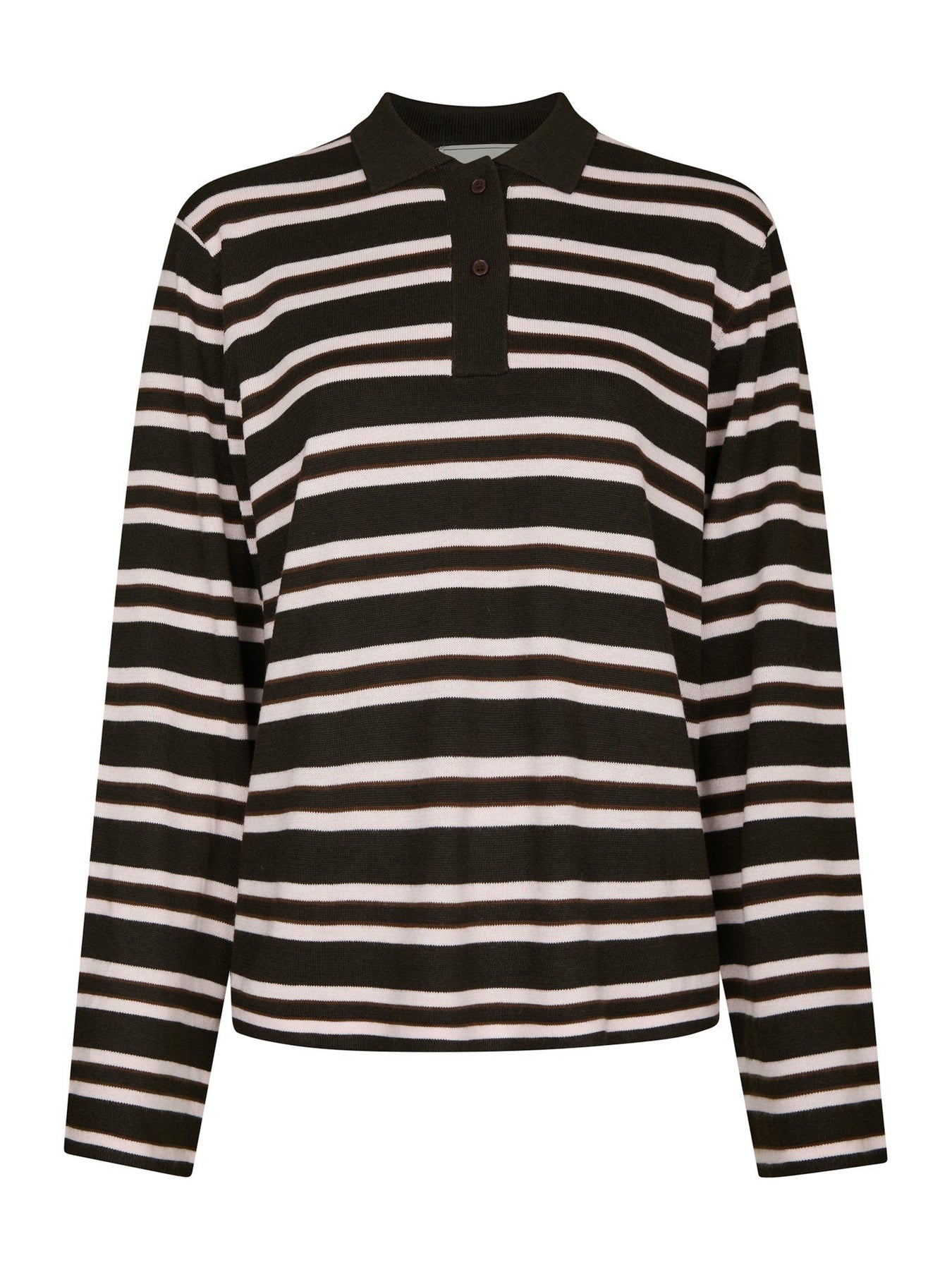 Mala Polo Knit Blouse - Mörkbrun