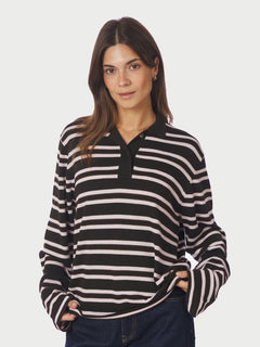 Mala Polo Knit Blouse - Dark Brown