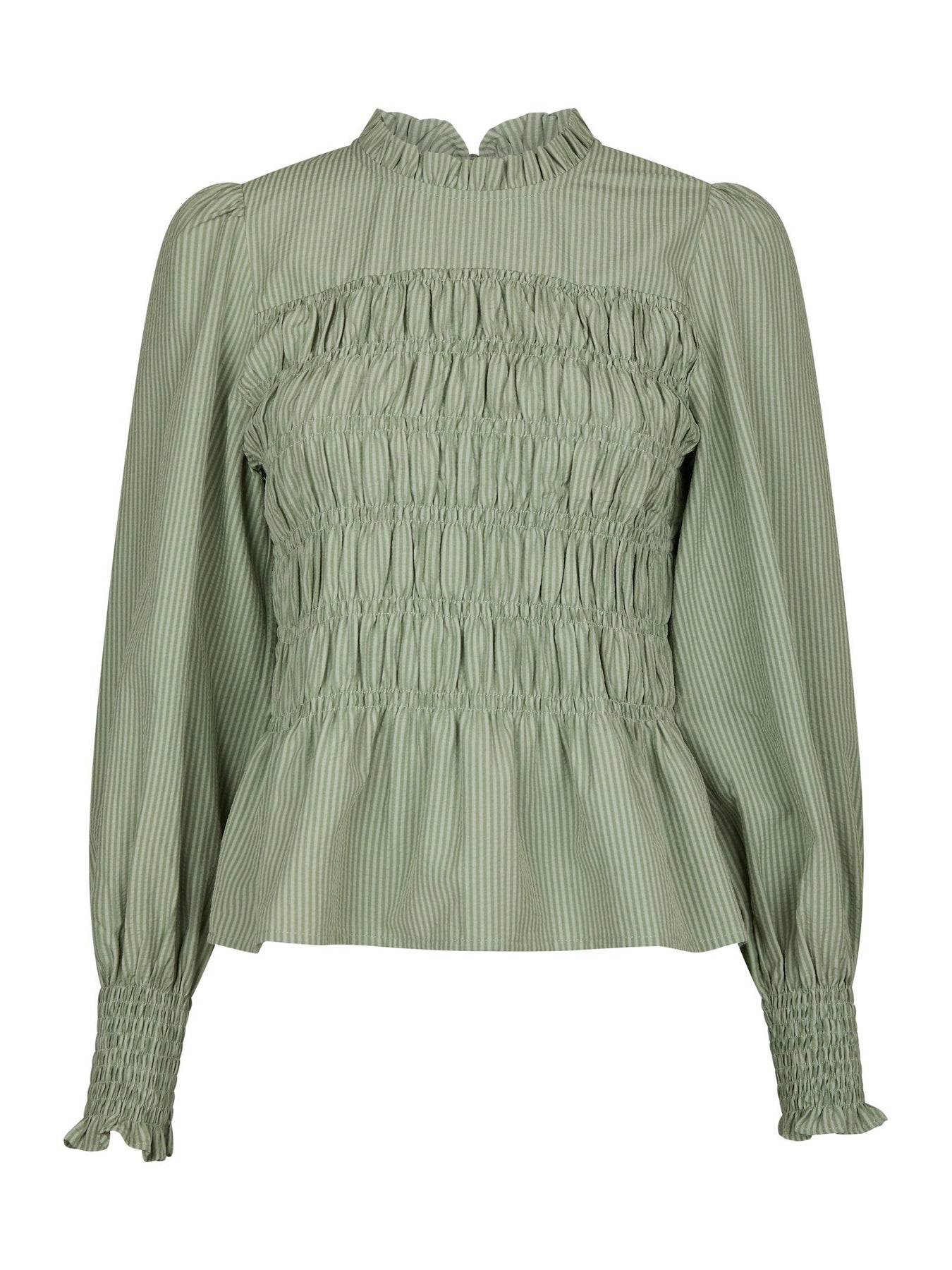 Possa Stripe Blus - Dusty Green