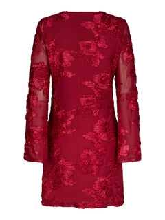 Dirina Big Flower Mesh Dress - Red