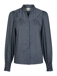 Astrida Stripe Stone Blouse - Navy