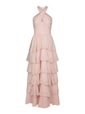 Cleoni Solid Chiffon Dress - Rosa