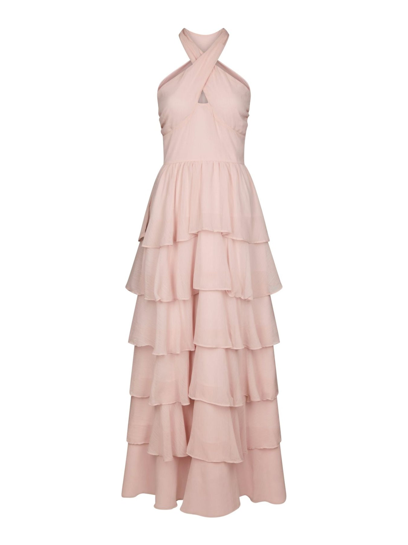 Cleoni Solid Chiffon Dress - Rosa
