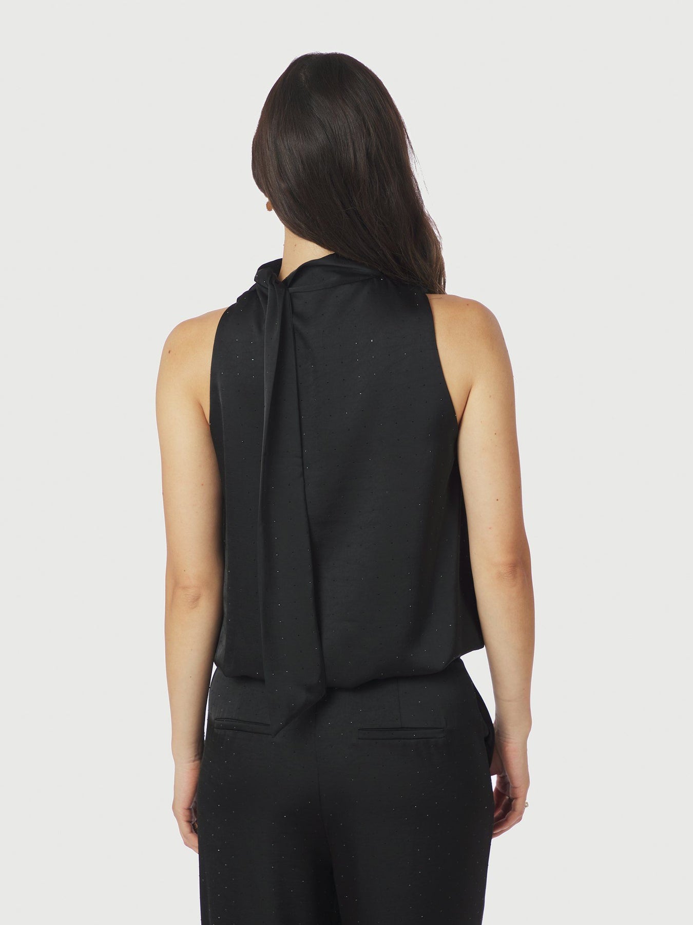 Veda Heavy Sateen Bedaz Top - Svart