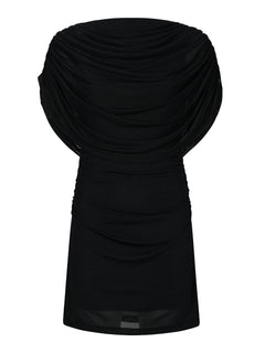 Mottuna Drapy Mesh Dress - Black