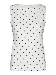 Ditty Jersey Dot Top - White
