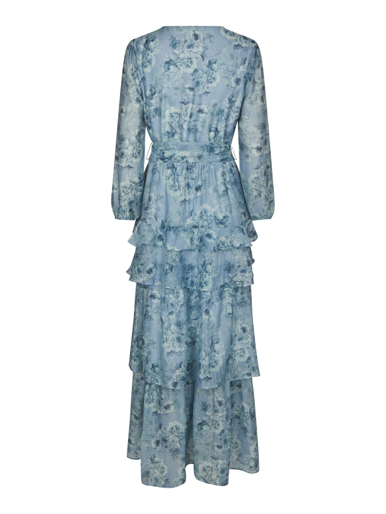 Denila Crepe Print Klänning - Dusty Blue