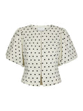 Anela Dot Blouse - Vit