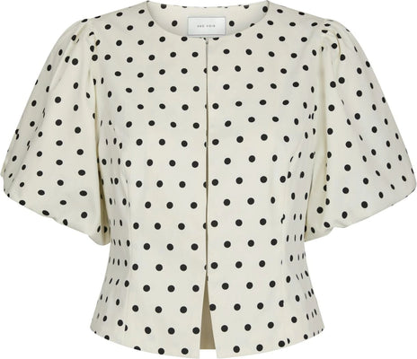 Anela Dot Blouse - White