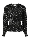 Tamona Crepe Dot Blouse - Black
