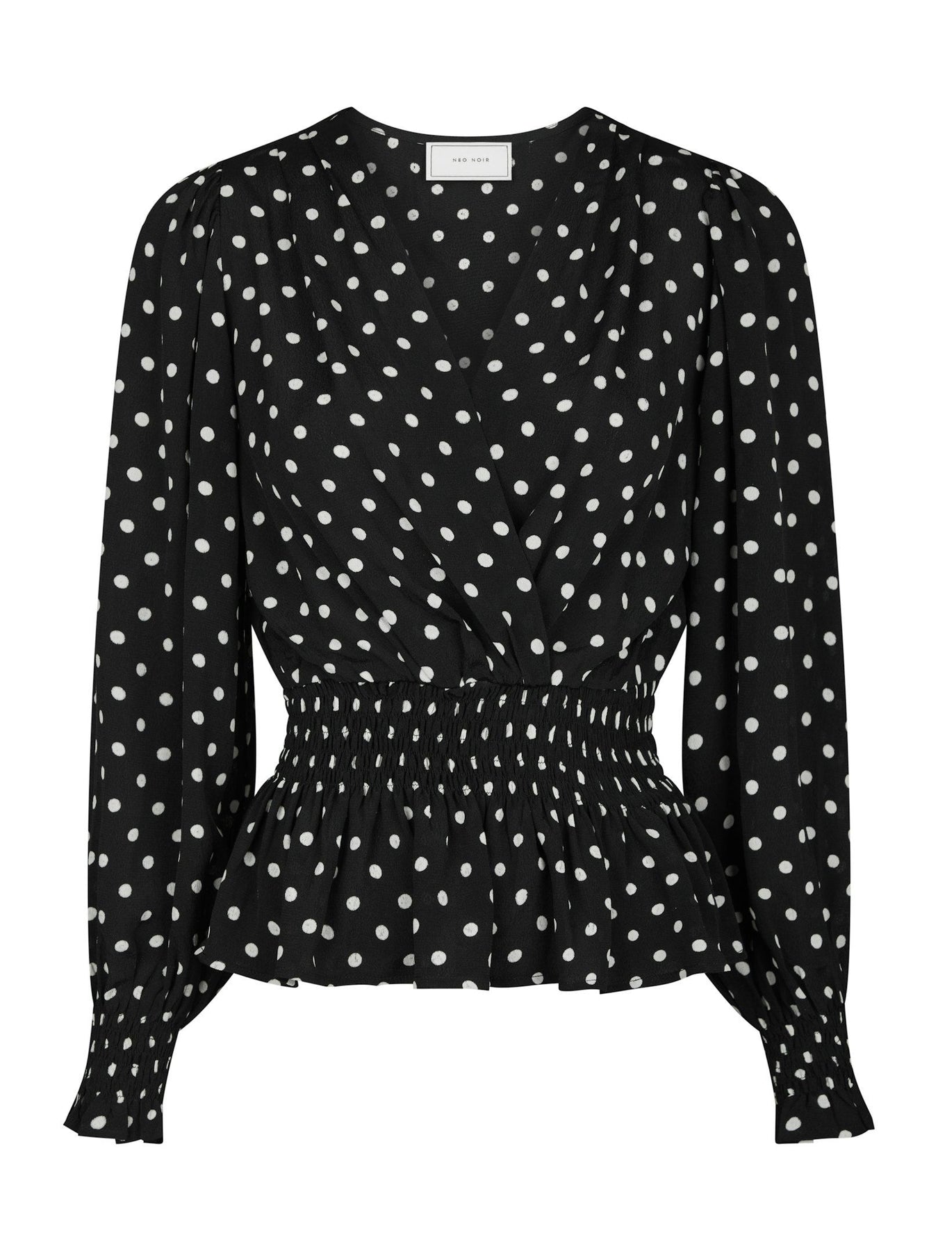 Tamona Crepe Dot Blouse - Black